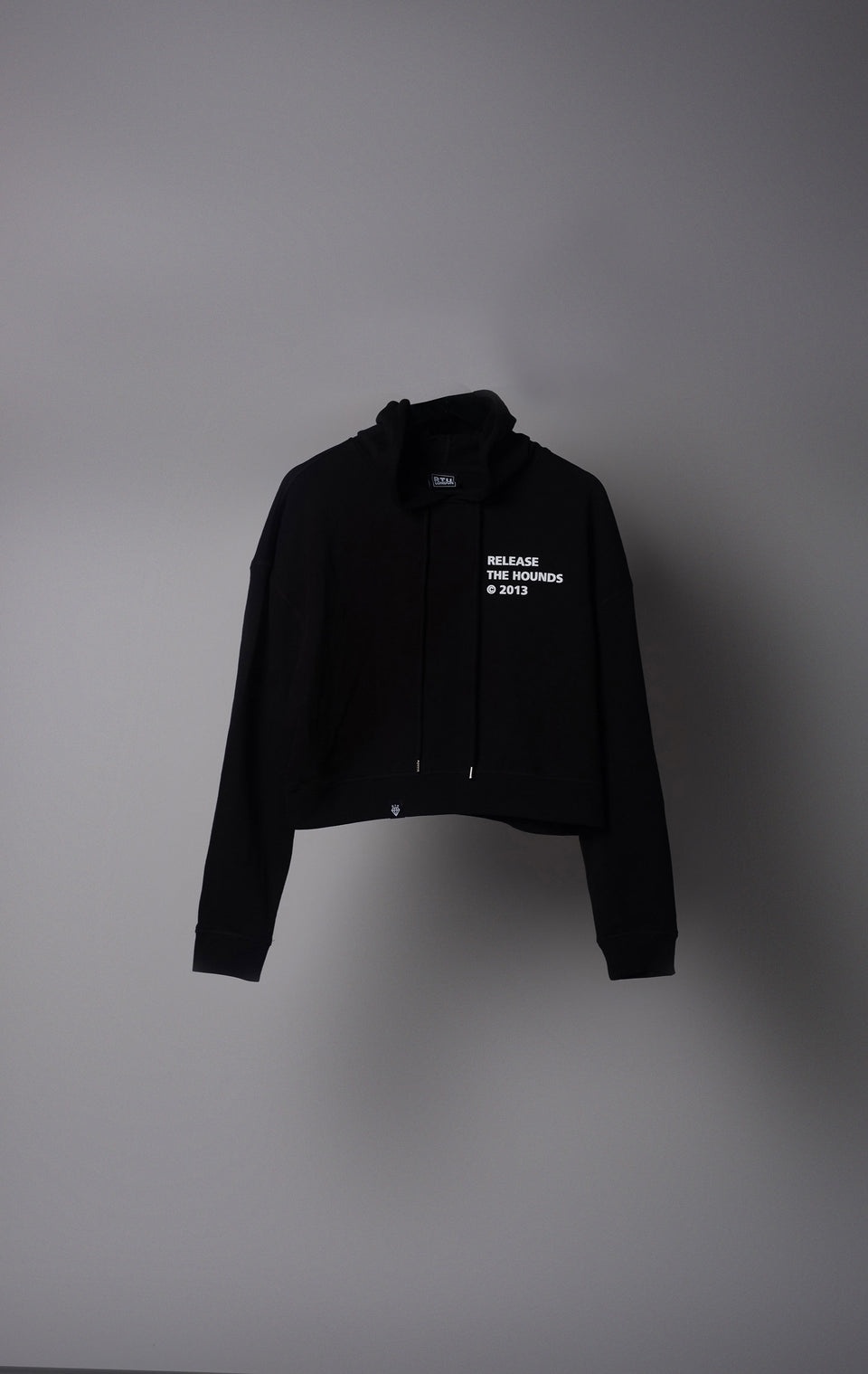 Release The Hounds 'Copyright' Crop Hoodie - Black