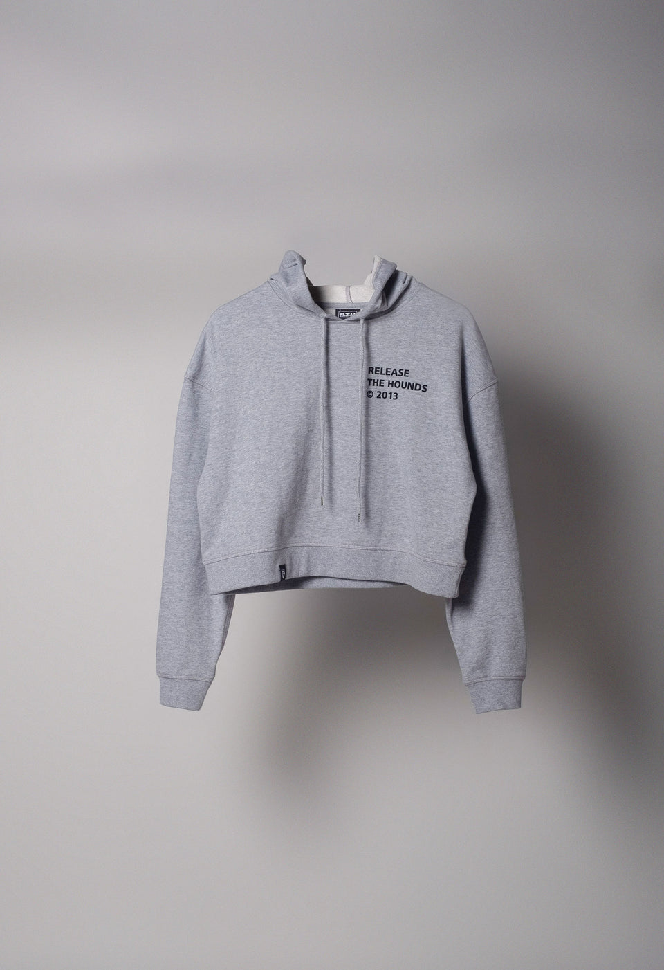 Release The Hounds 'Copyright' Crop Hoodie - Grey